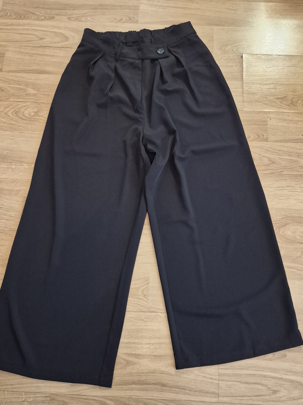 Wide Leg High Waist Black Trousers